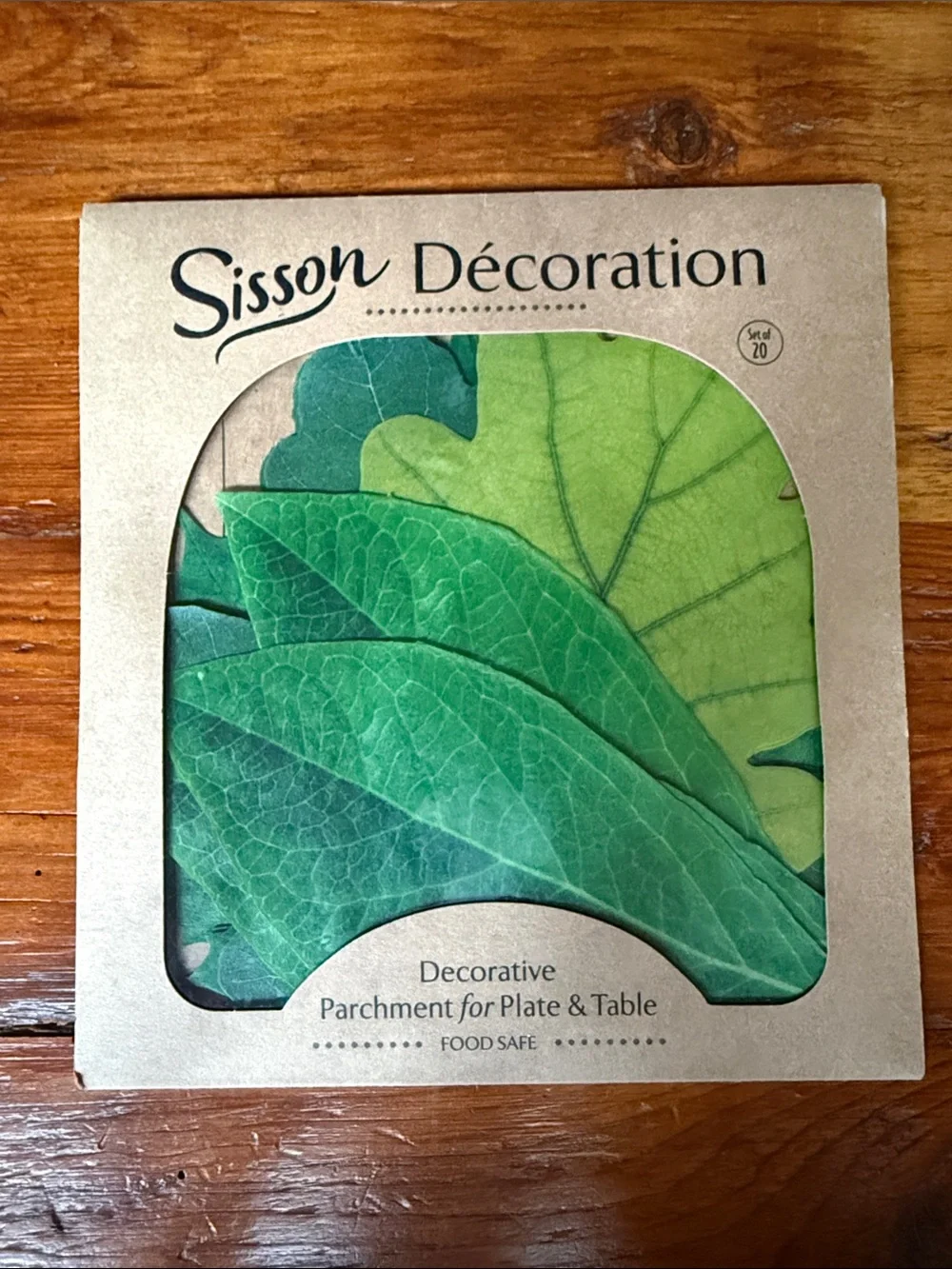 🍃 New Green Leaf Decorative Parchment for Plate & Table